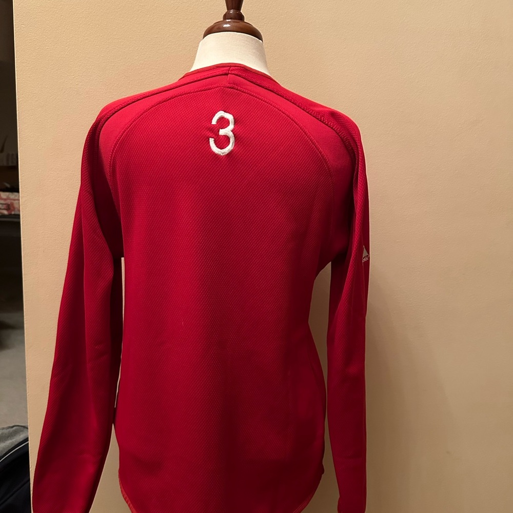 Vintage Majestic Therma Red Long Sleeve Shirt with Cardinal Emblem - Picture 3 of 6